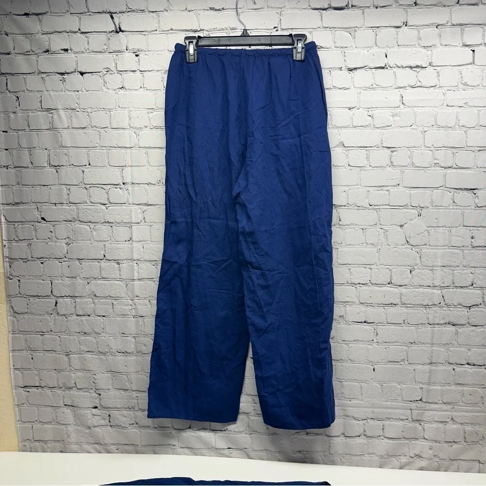 J. Crew women’s Deep Blue Casual Button-Down Shirt/pants set Sz XXS/Xs nwt over